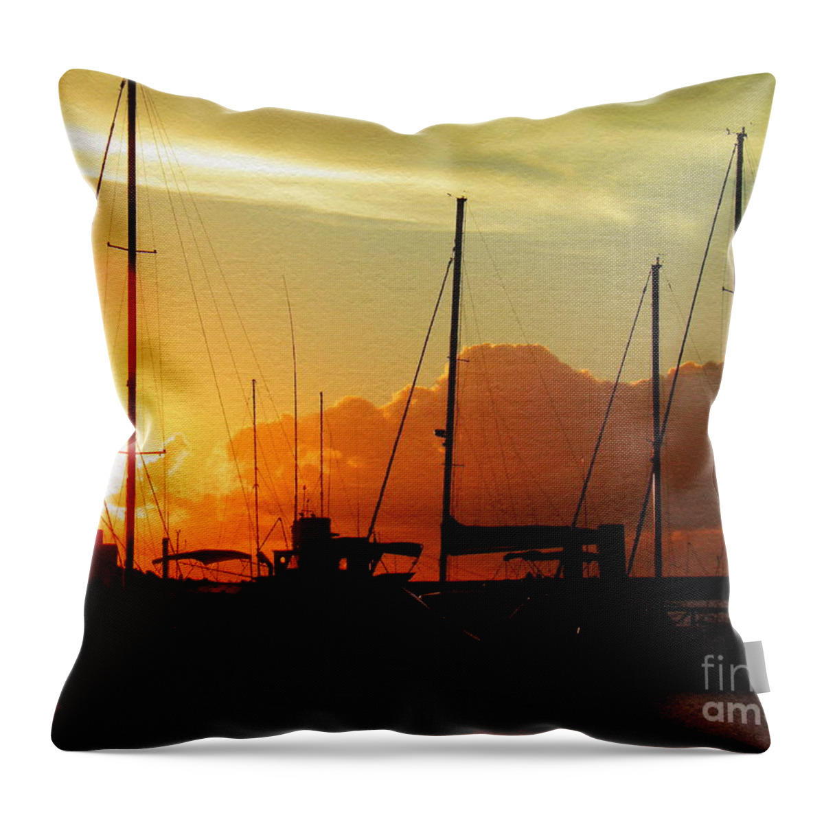 Hawaii Throw Pillow featuring the digital art Sunset In Paradise by Dorlea Ho