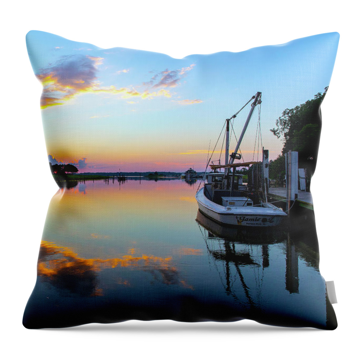 Sunset Throw Pillow featuring the photograph Sunset In Rescue II by Amy Jackson