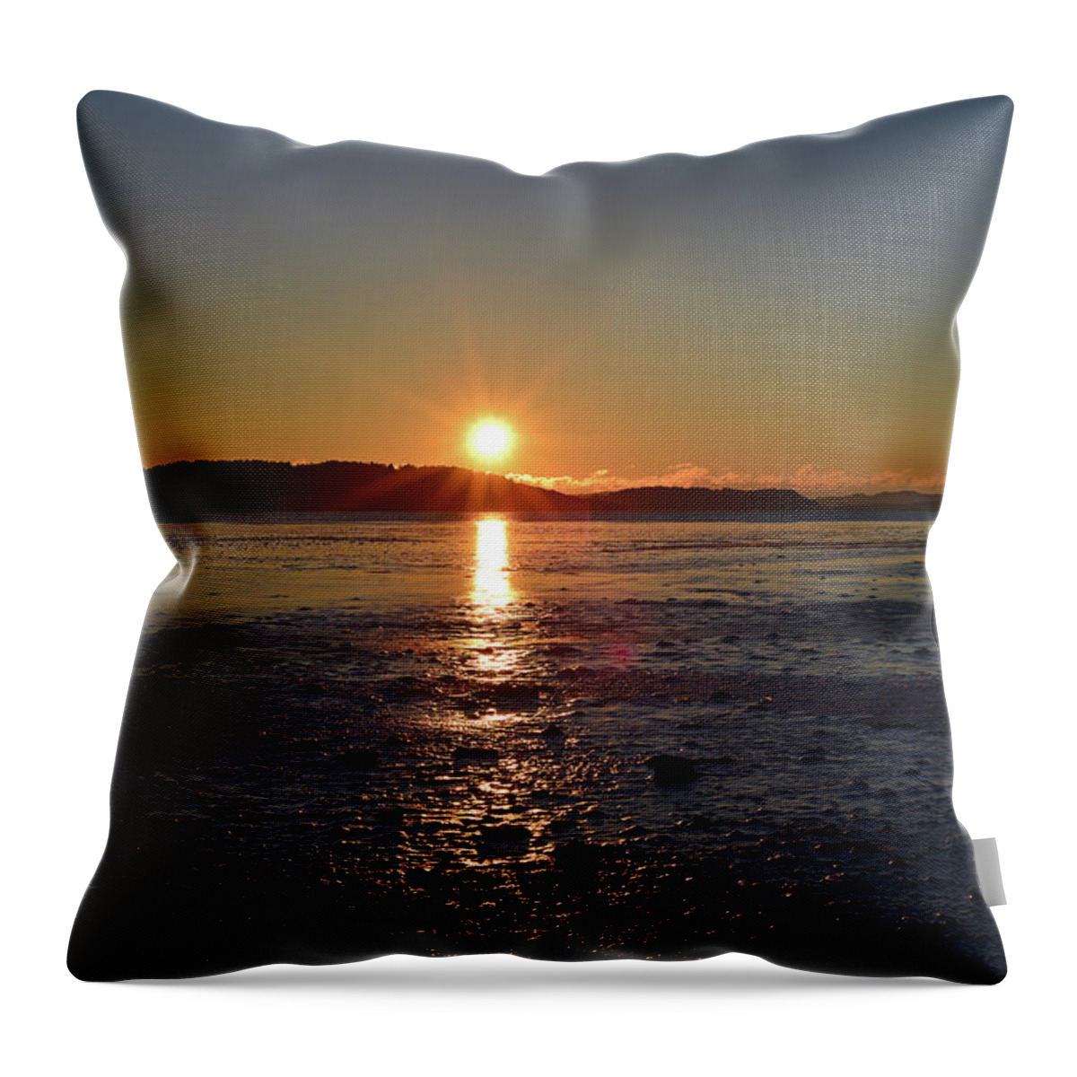Sweden Throw Pillow featuring the pyrography Sunset by Magnus Haellquist