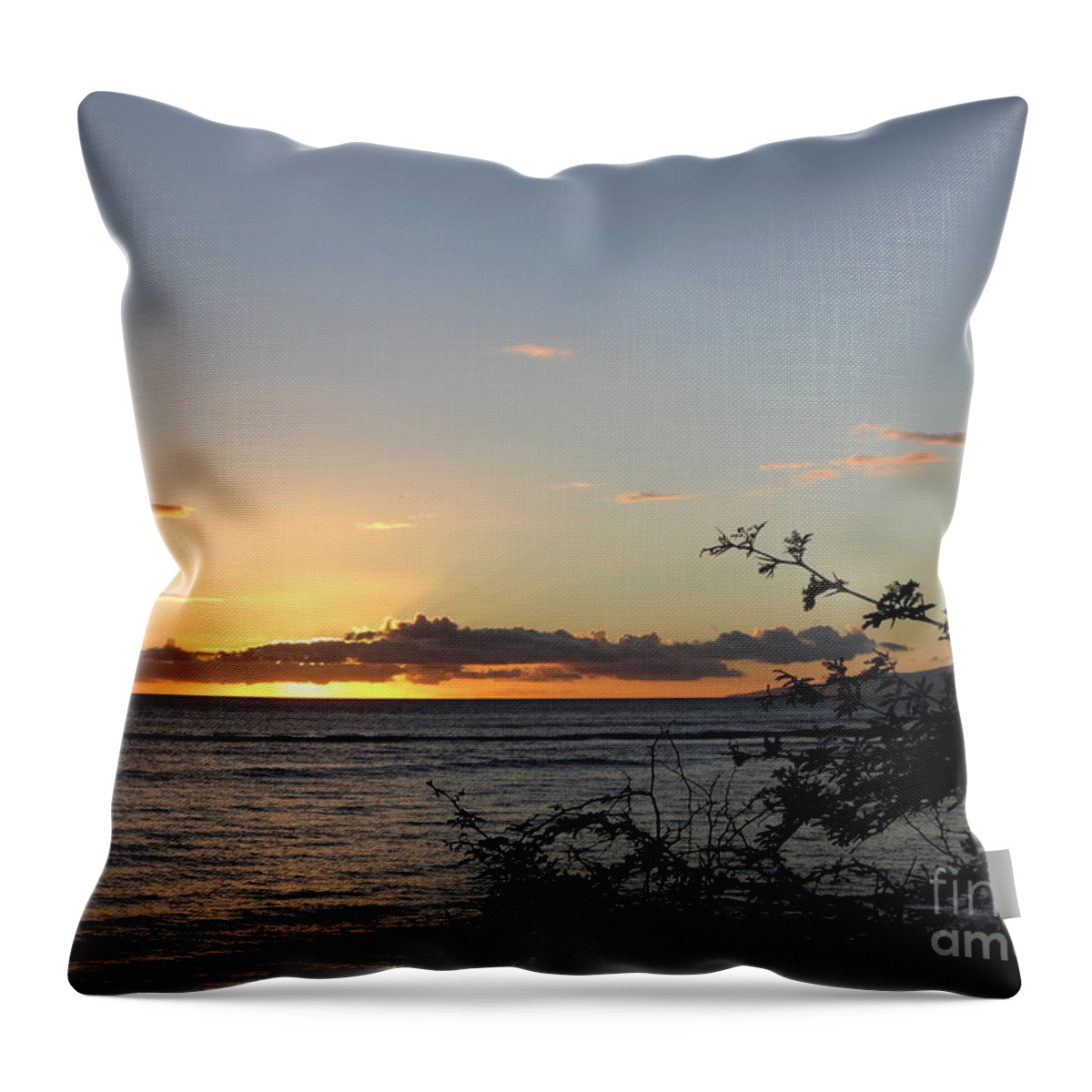 Sunset Throw Pillow featuring the photograph Sunset off Lipoa by Fred Wilson