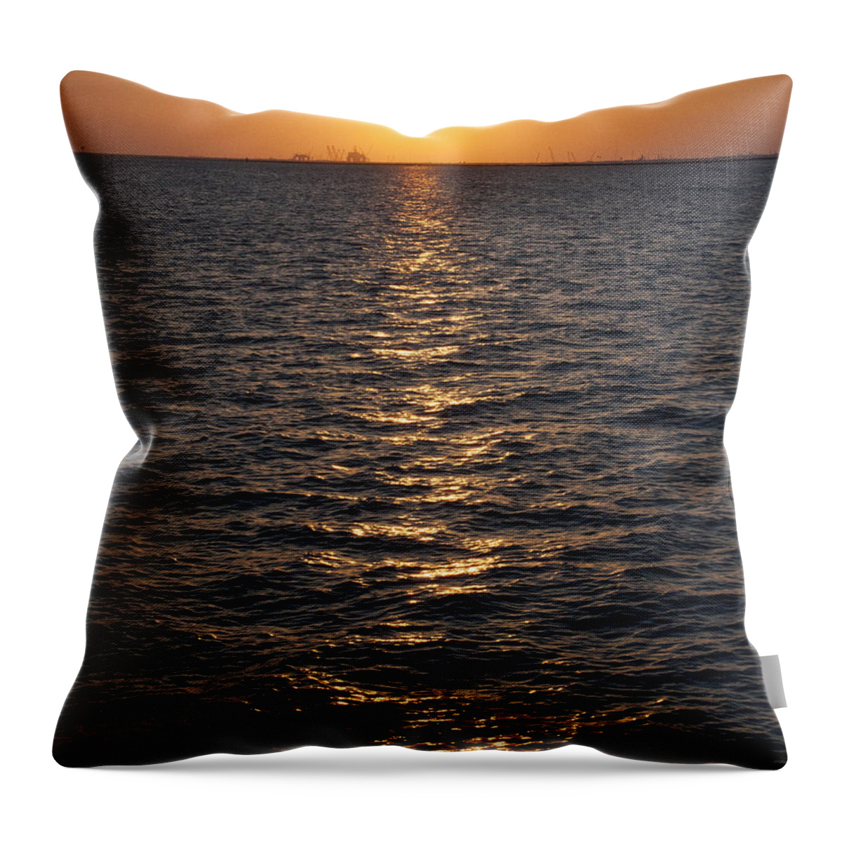 Sunset Throw Pillow featuring the photograph Sunset on bay by Brian Kinney