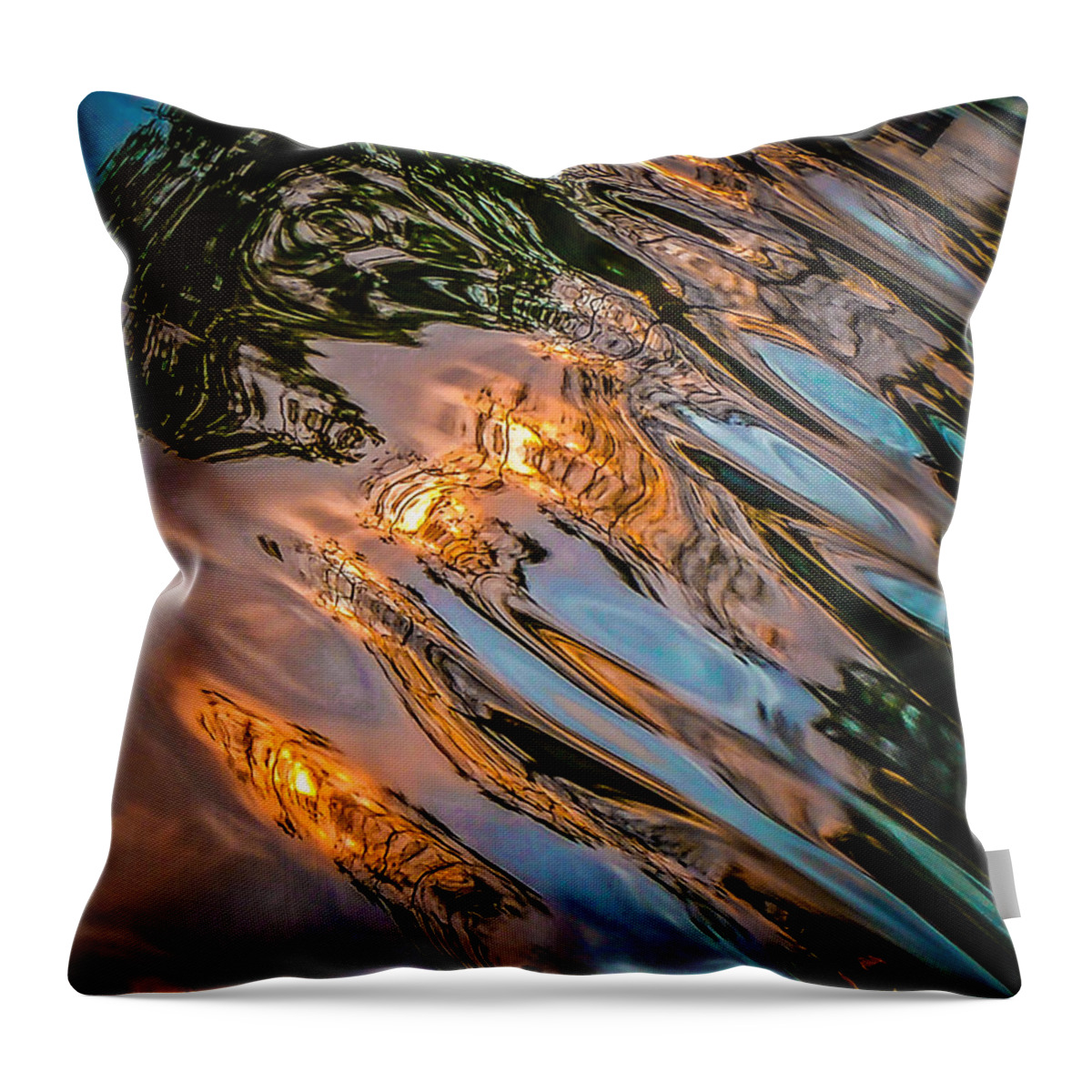 Sunset Throw Pillow featuring the photograph Sunset on Natick Dam by Robert Mitchell