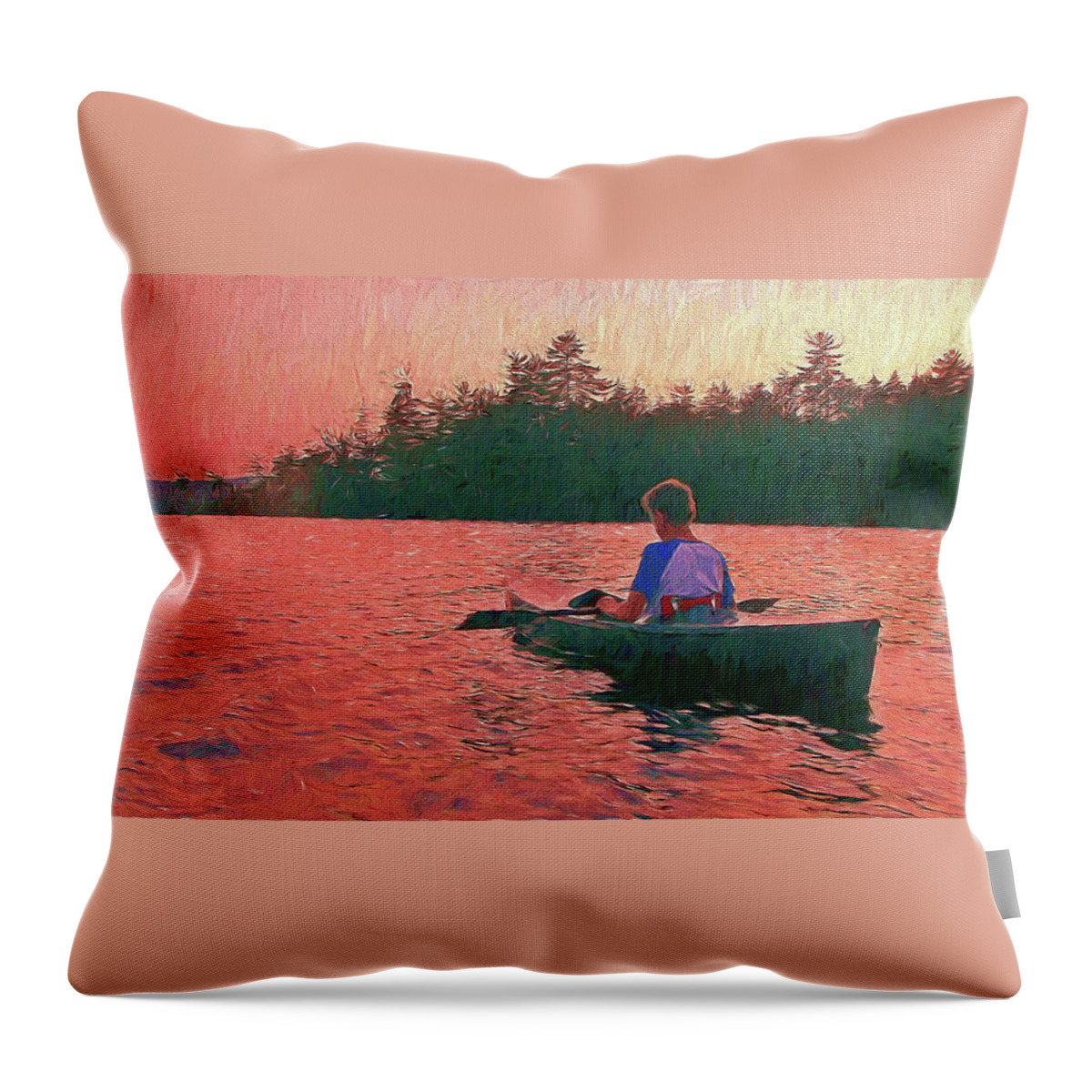 Sunset On Parker Pond Throw Pillow featuring the photograph Sunset On Parker Pond by Joy Nichols