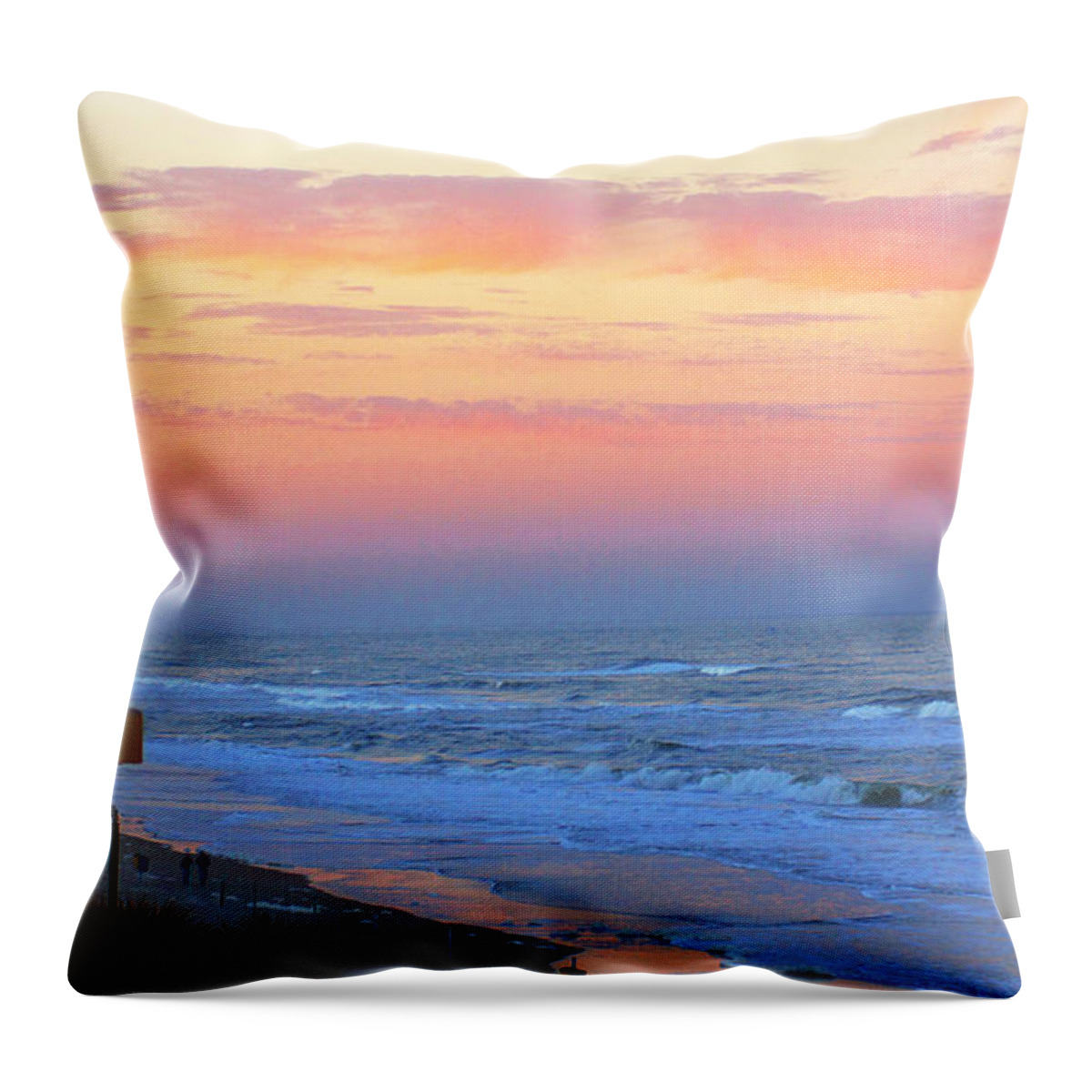 Sunset Throw Pillow featuring the photograph Sunset On The Beach by CHAZ Daugherty
