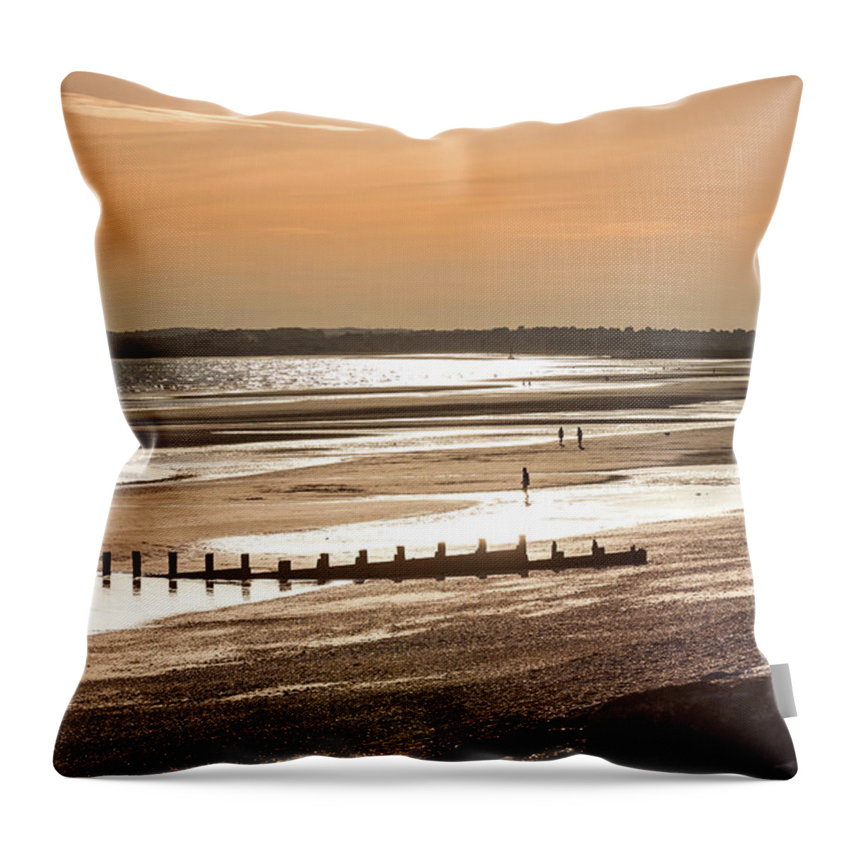 Sunset Throw Pillow featuring the photograph Sunset on the Beach by Perry Rodriguez