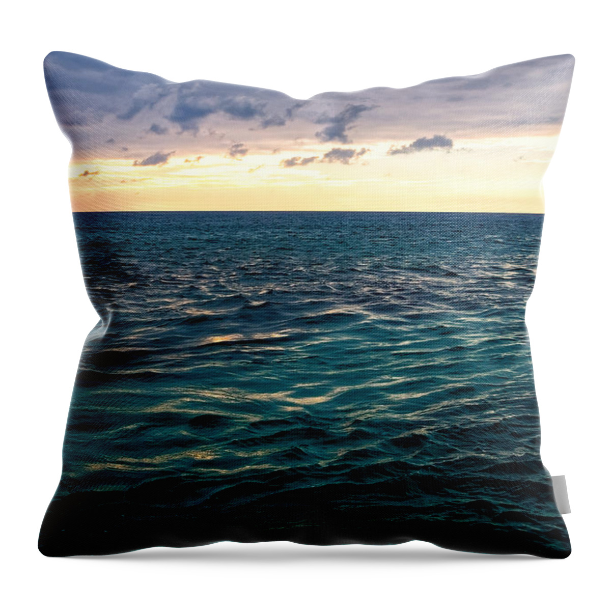 Caribbean Throw Pillow featuring the photograph Sunset on the Caribbean by Lars Lentz