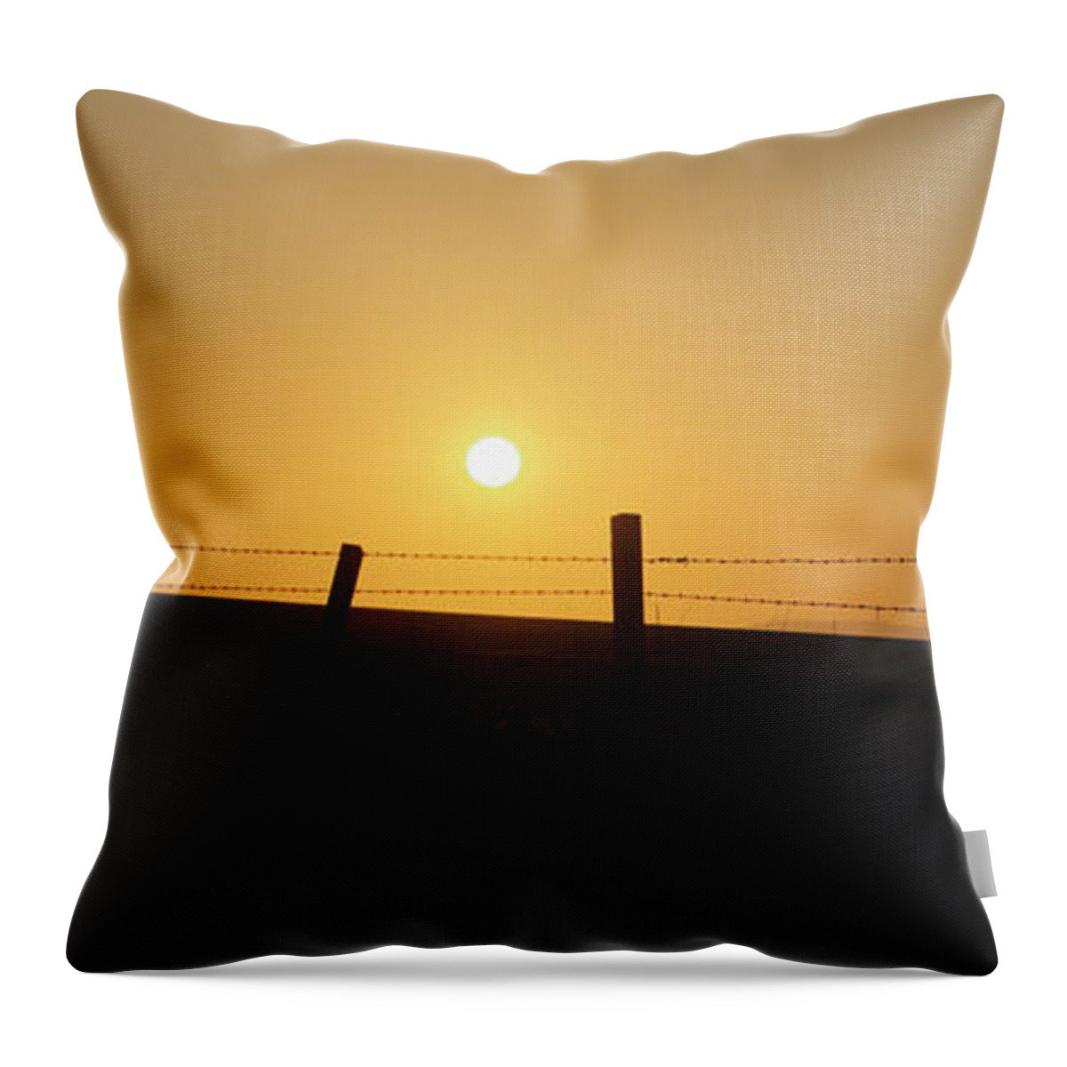 Landscape Throw Pillow featuring the photograph Sunset On The Farm by Adrian Wale