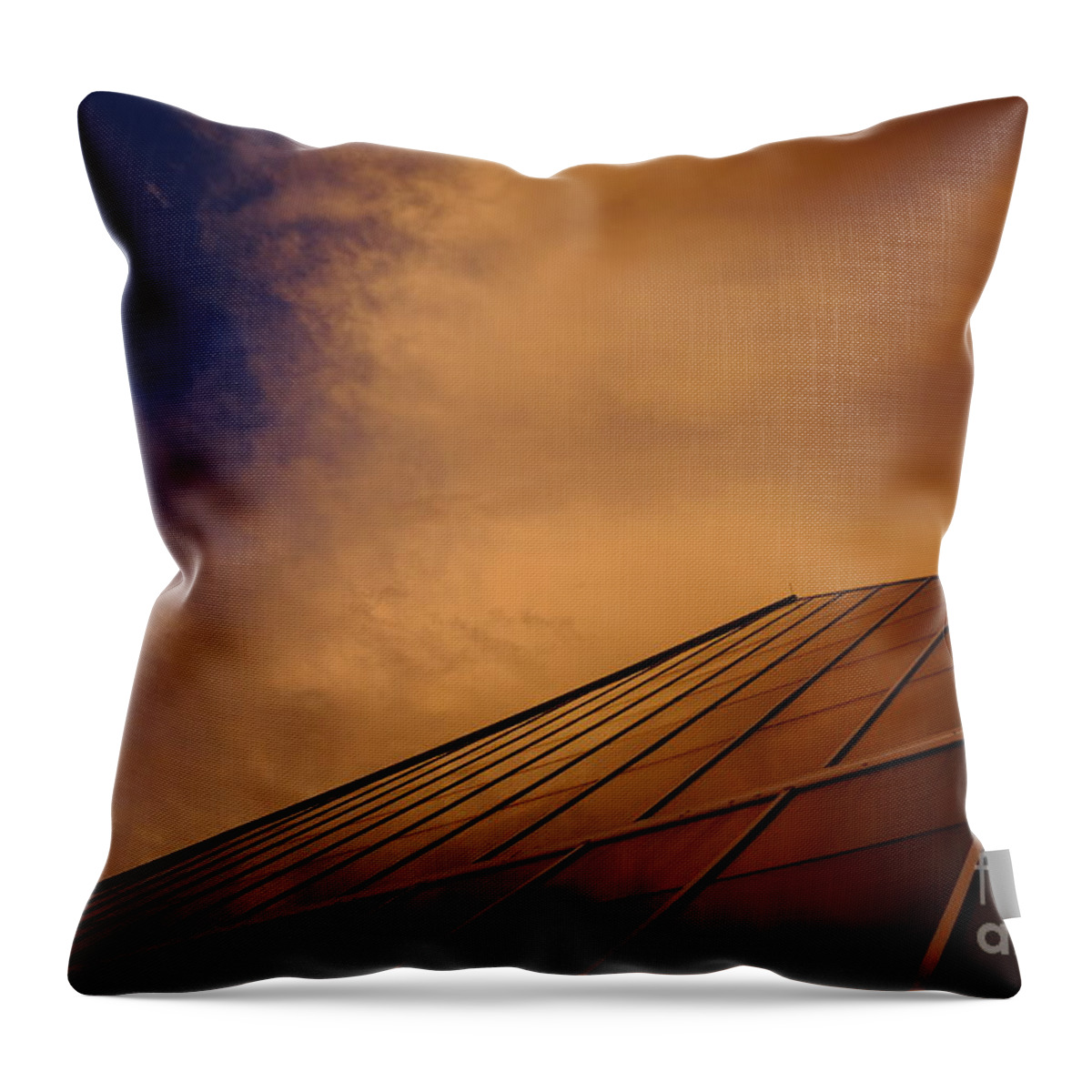 Memphis Throw Pillow featuring the photograph Sunset over Bass Pro Shop in Memphis Tennessee by T Lowry Wilson