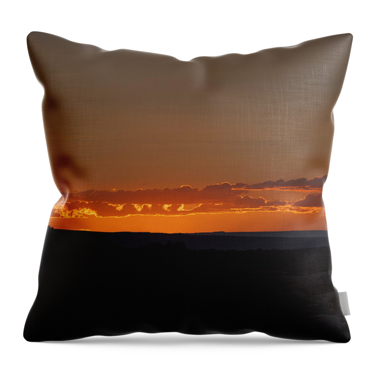 Nature Throw Pillow featuring the photograph Sunset over the petrified dunes by David Watkins