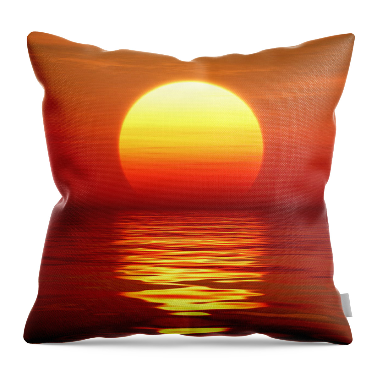 Sunset Throw Pillow featuring the photograph Sunset over tranqual water by Johan Swanepoel