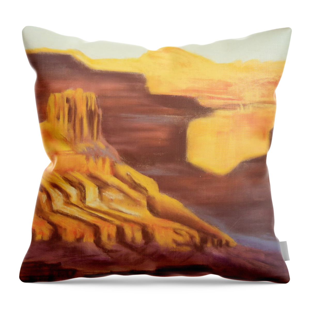 Sunset In Torrey Throw Pillow featuring the painting Sunset Point by Sandi Snead