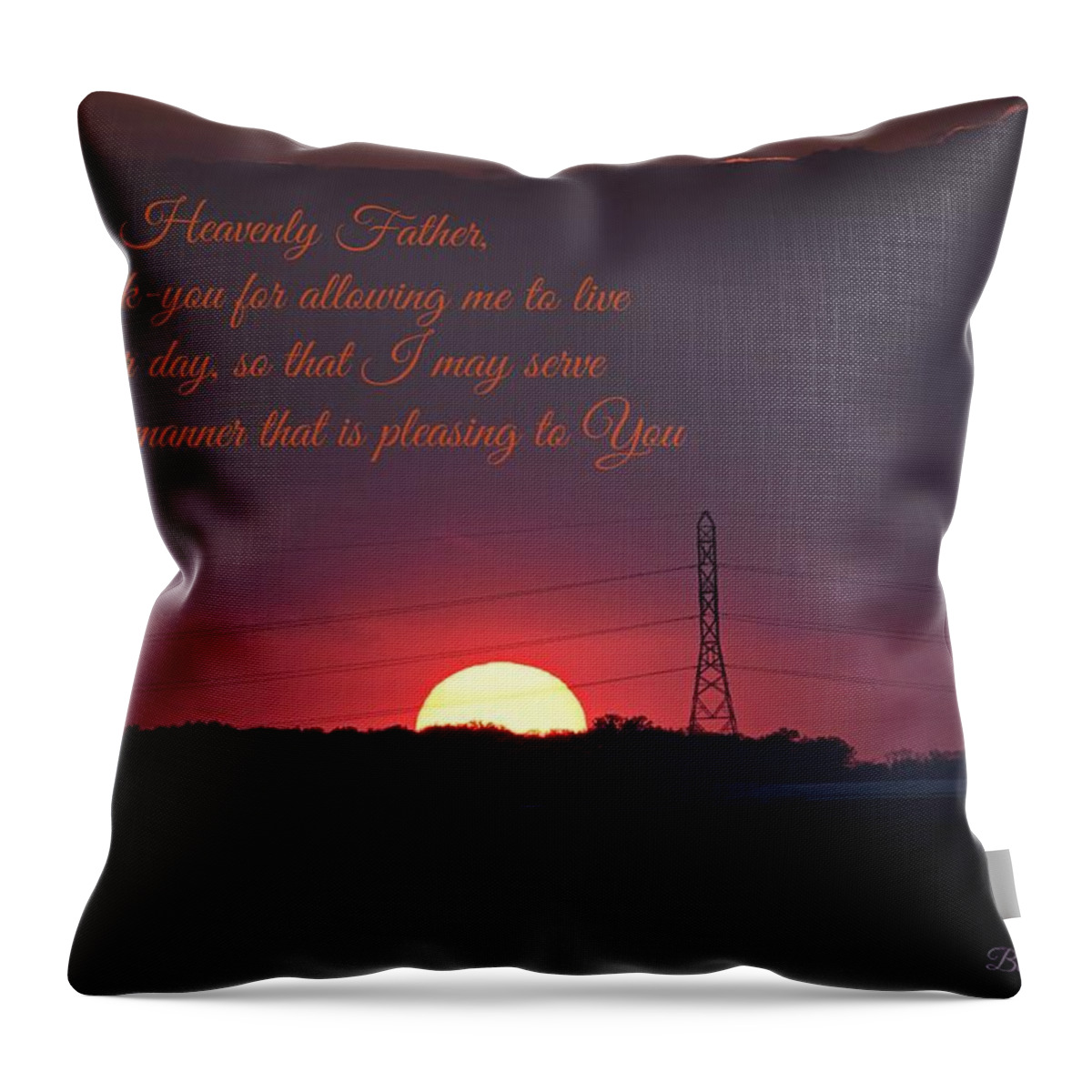 Sunset Throw Pillow featuring the photograph Sunset prayer by Kurt Keller