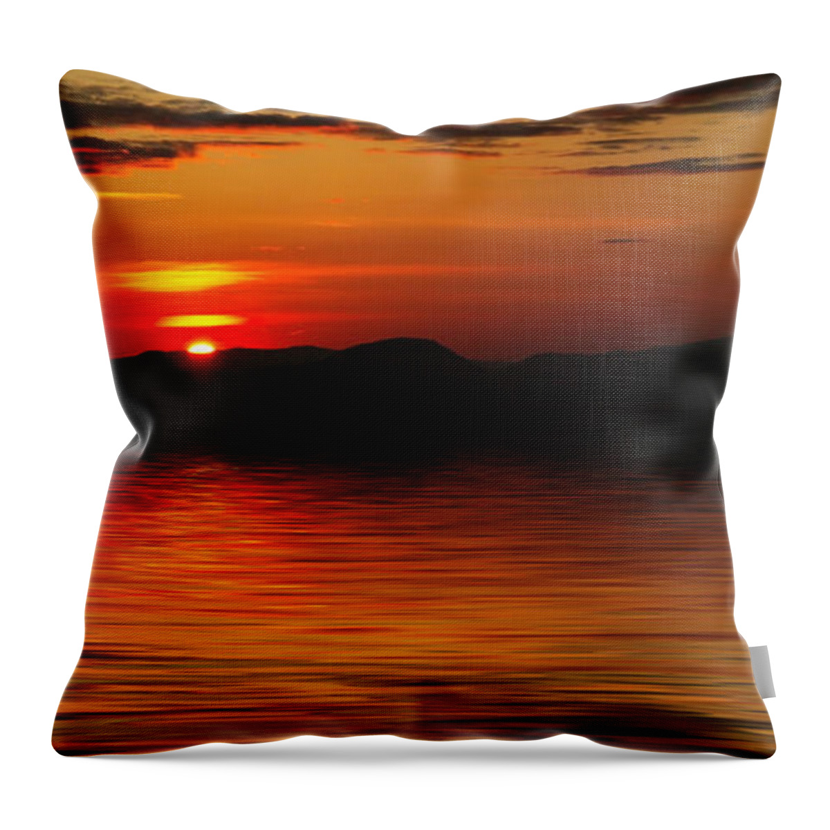 Sunrise Throw Pillow featuring the photograph Sunset Reflection on the Lake by Gravityx9 Designs