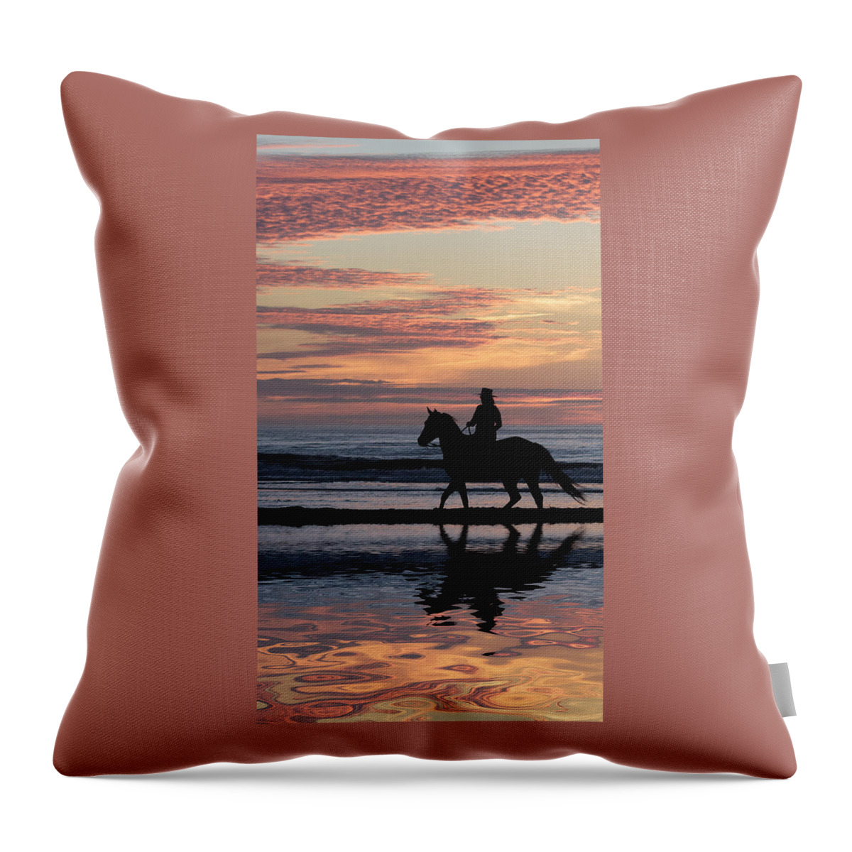 Sunset Reflections Throw Pillow featuring the photograph Sunset Reflections by Wes and Dotty Weber