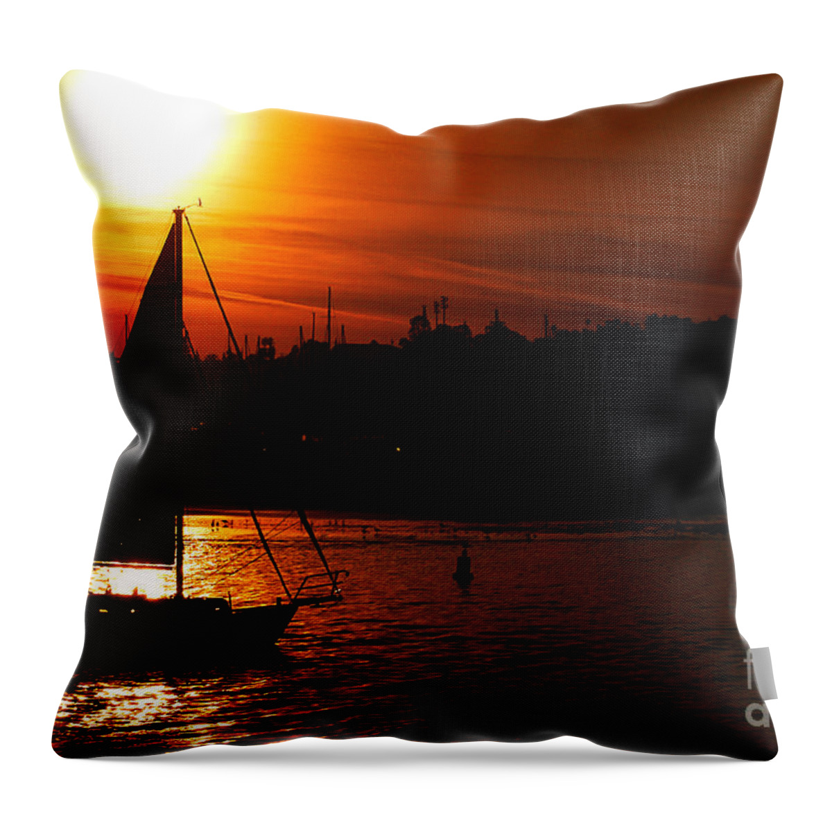 Clay Throw Pillow featuring the photograph Sunset Sailing by Clayton Bruster