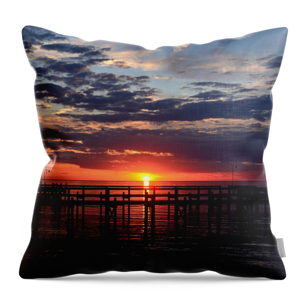 Sunset Throw Pillow featuring the photograph Sunset - South Carolina by Adrian De Leon Art and Photography