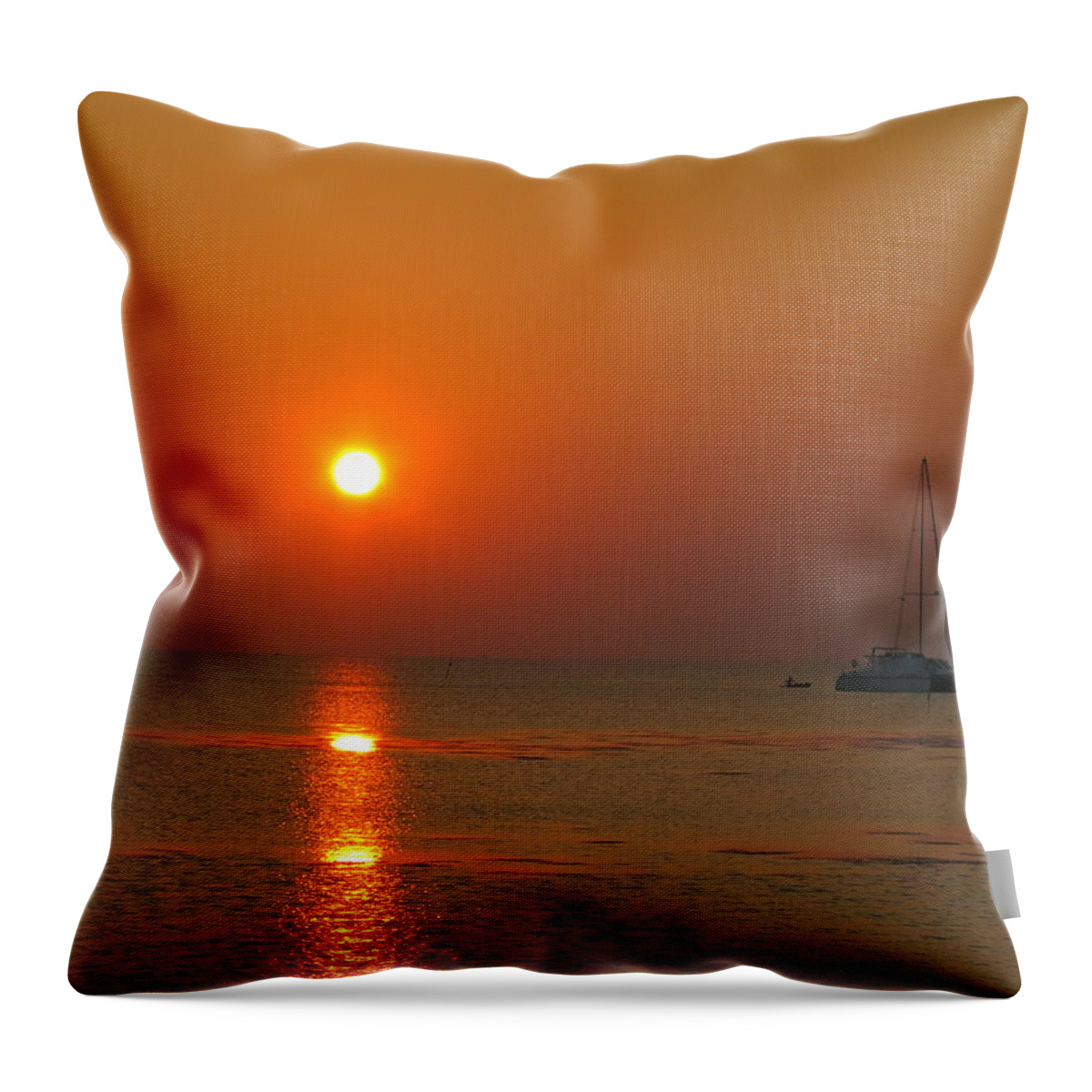 Sunset Throw Pillow featuring the photograph Sunset by Tommy Sevianto