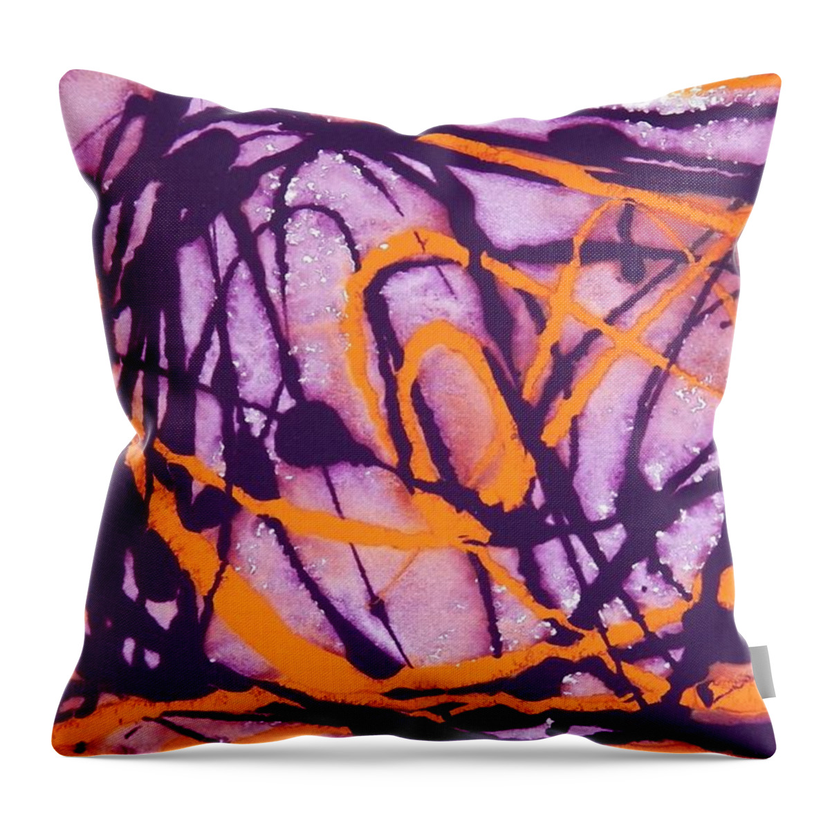 Abstract Throw Pillow featuring the painting Sunset Twilight by Corinne Elizabeth Cowherd
