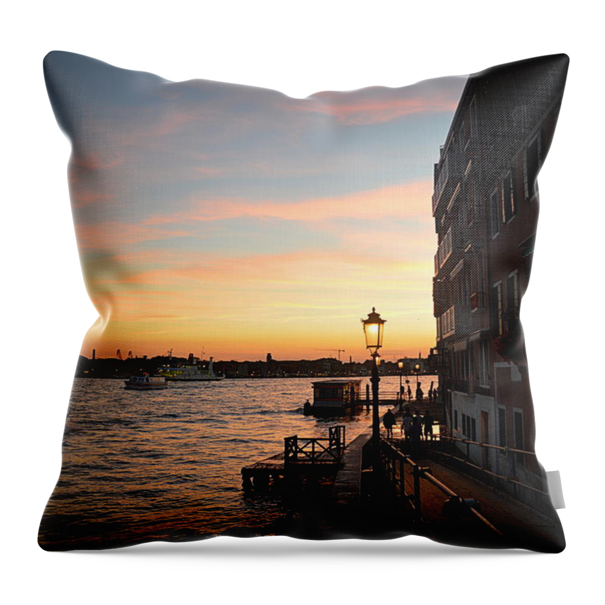Venice Throw Pillow featuring the photograph Sunset Venice by Jonathan Kerckhaert