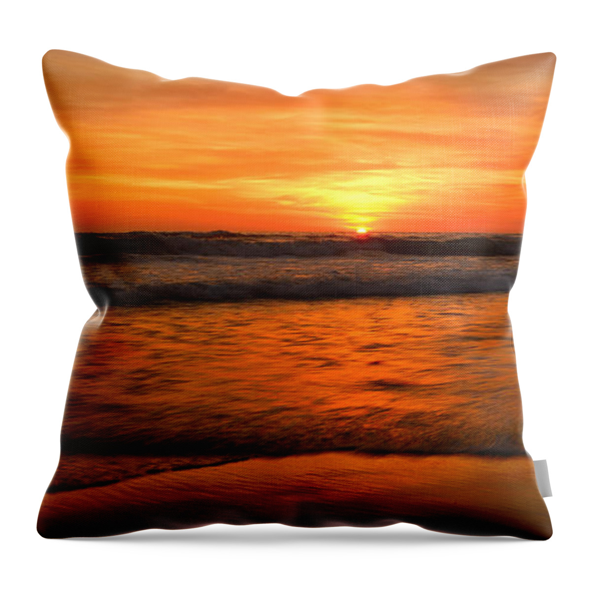Landscapes Throw Pillow featuring the photograph Cardiff Waves #1 by John F Tsumas