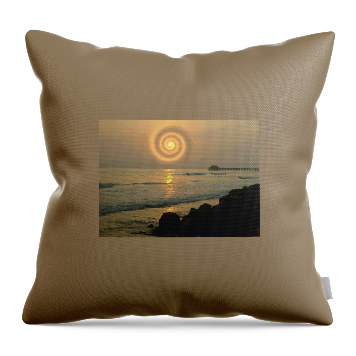 Swirl Throw Pillow featuring the photograph SunsetSwirl by Bridgette Gomes