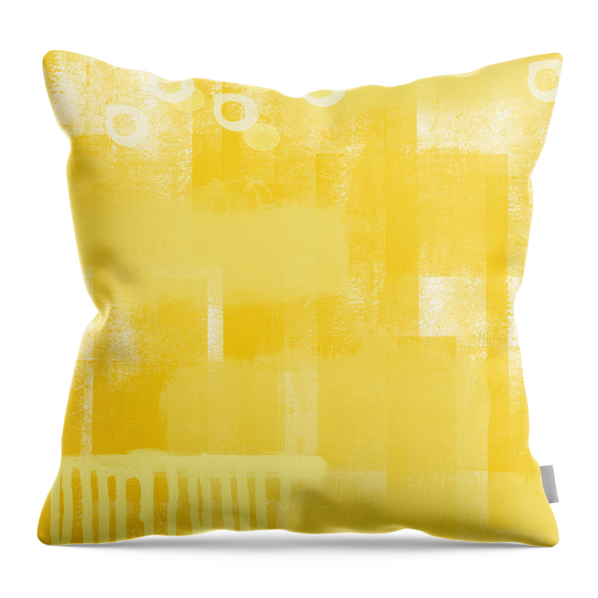 Sunshine Throw Pillow featuring the painting Sunshine- abstract art by Linda Woods