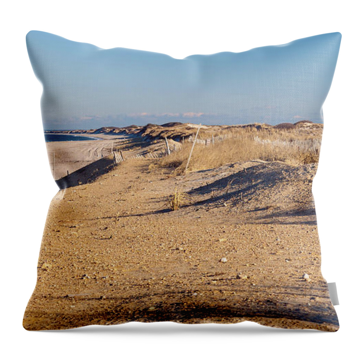 Sunshine And Sand Dunes Throw Pillow featuring the photograph Sunshine and Sand Dunes by Michelle Constantine