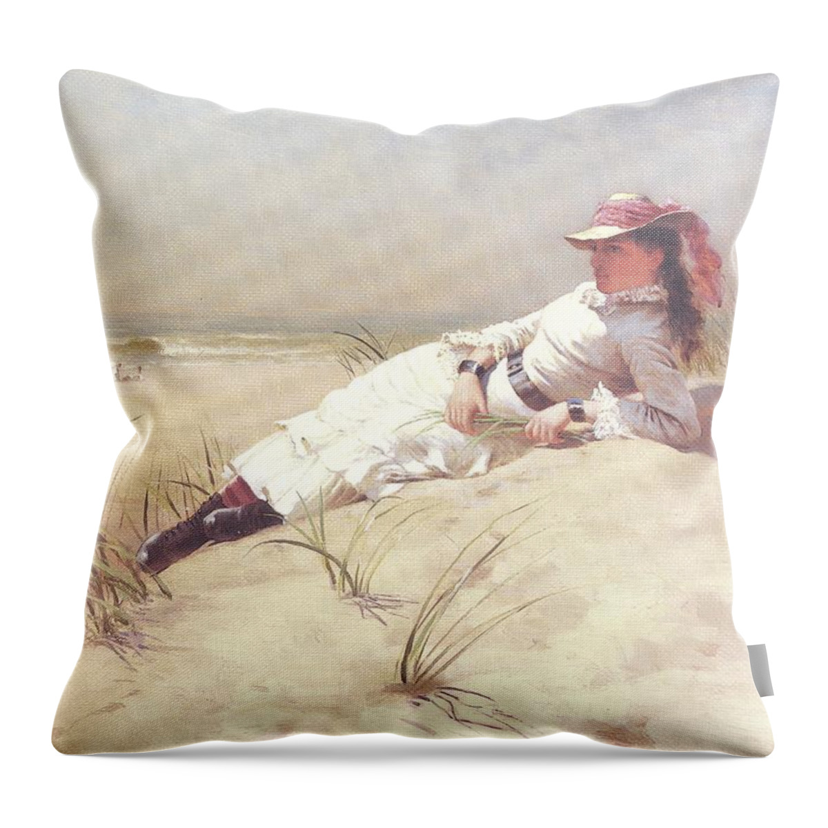 Girl Throw Pillow featuring the painting Sunshine by Reynold Jay