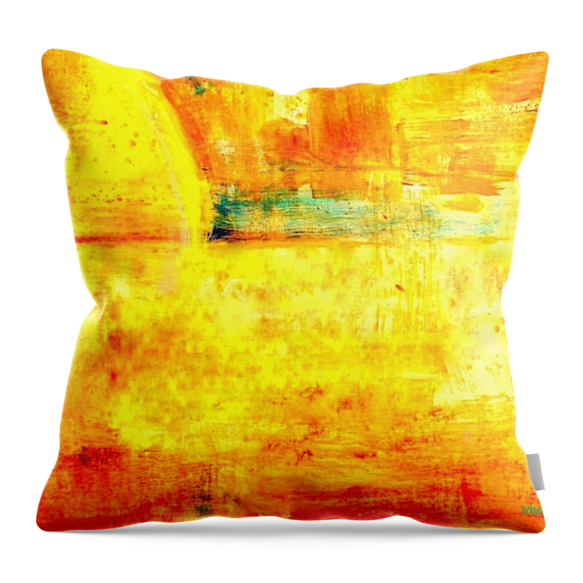 Sunshower Throw Pillow featuring the painting Sunshower by VIVA Anderson