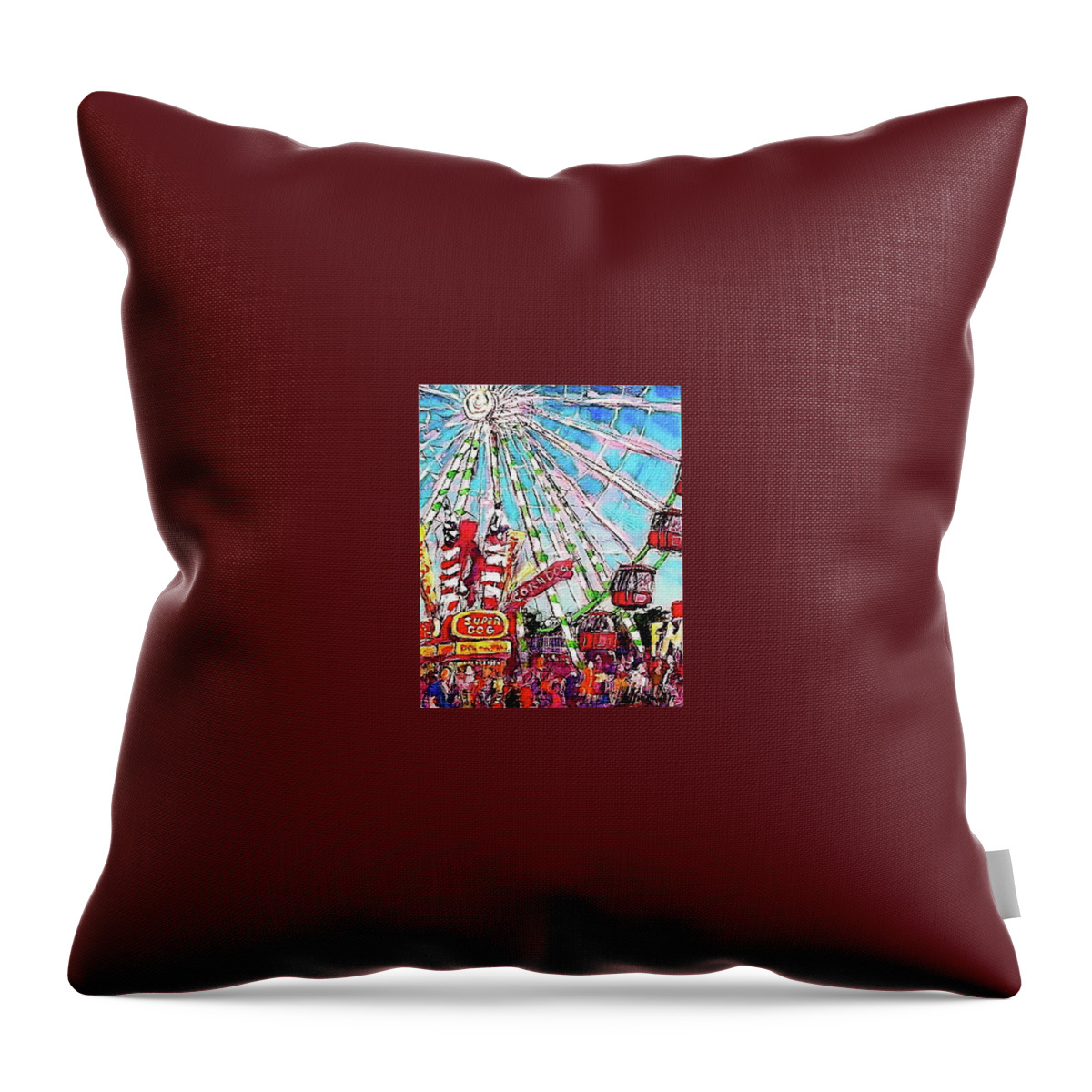 Paintings Throw Pillow featuring the painting Super Dog by Les Leffingwell