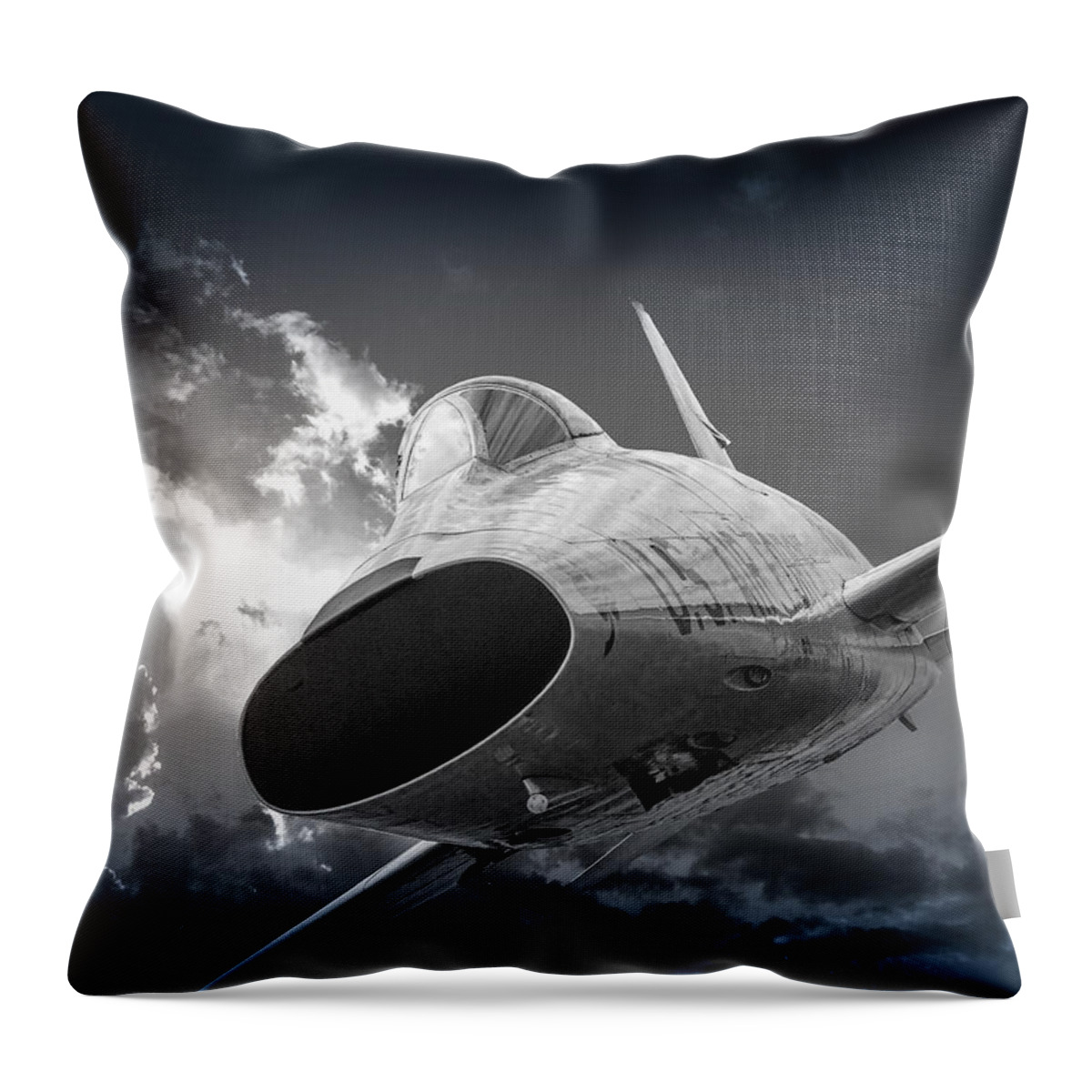 Super Sabre Throw Pillow featuring the photograph Super Sabre Rolling in on the Target by Phil And Karen Rispin
