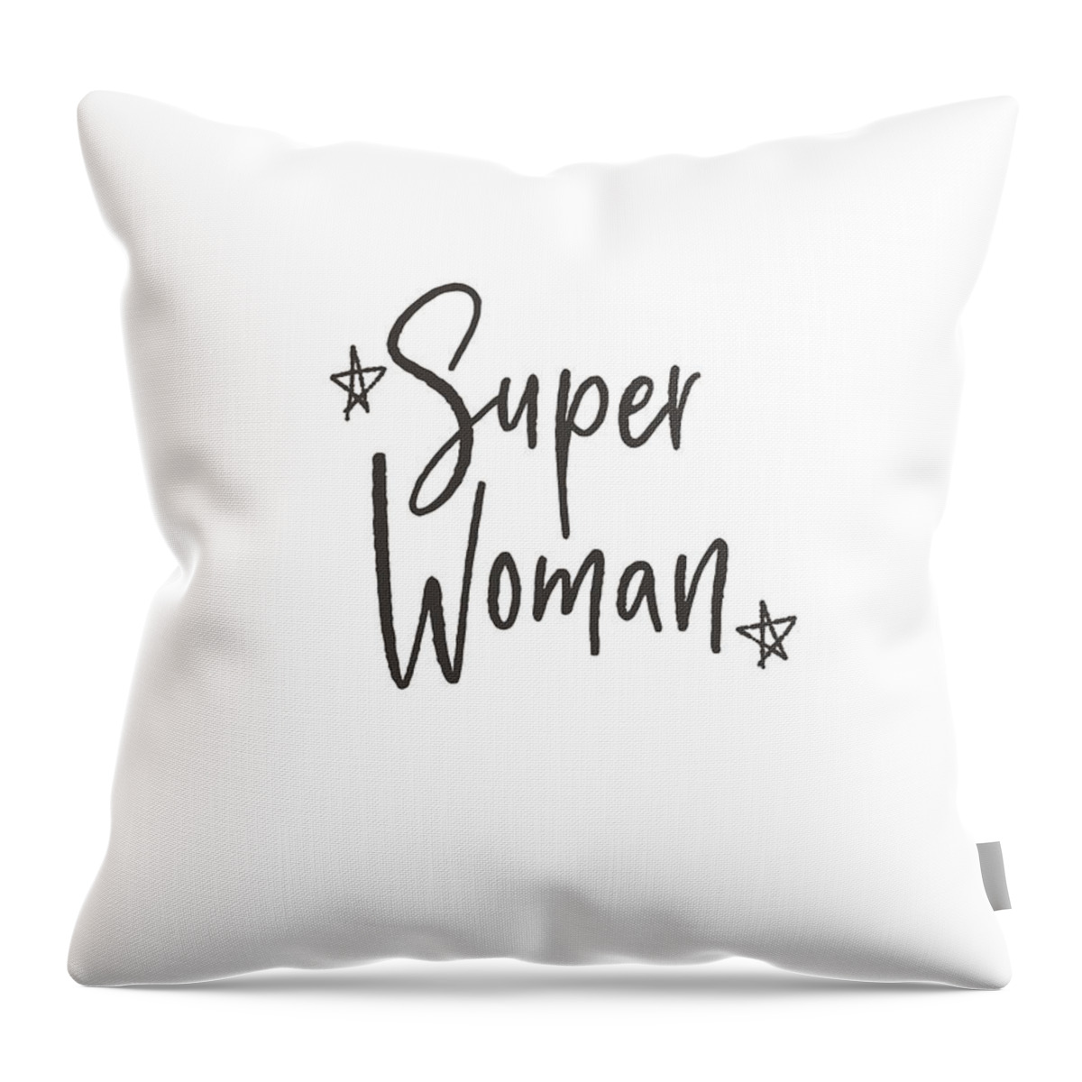 Woman Power Throw Pillow featuring the digital art Super Woman- Design by Linda Woods by Linda Woods