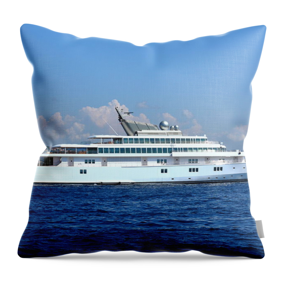 Super Throw Pillow featuring the photograph Super Yacht by Richard Patmore