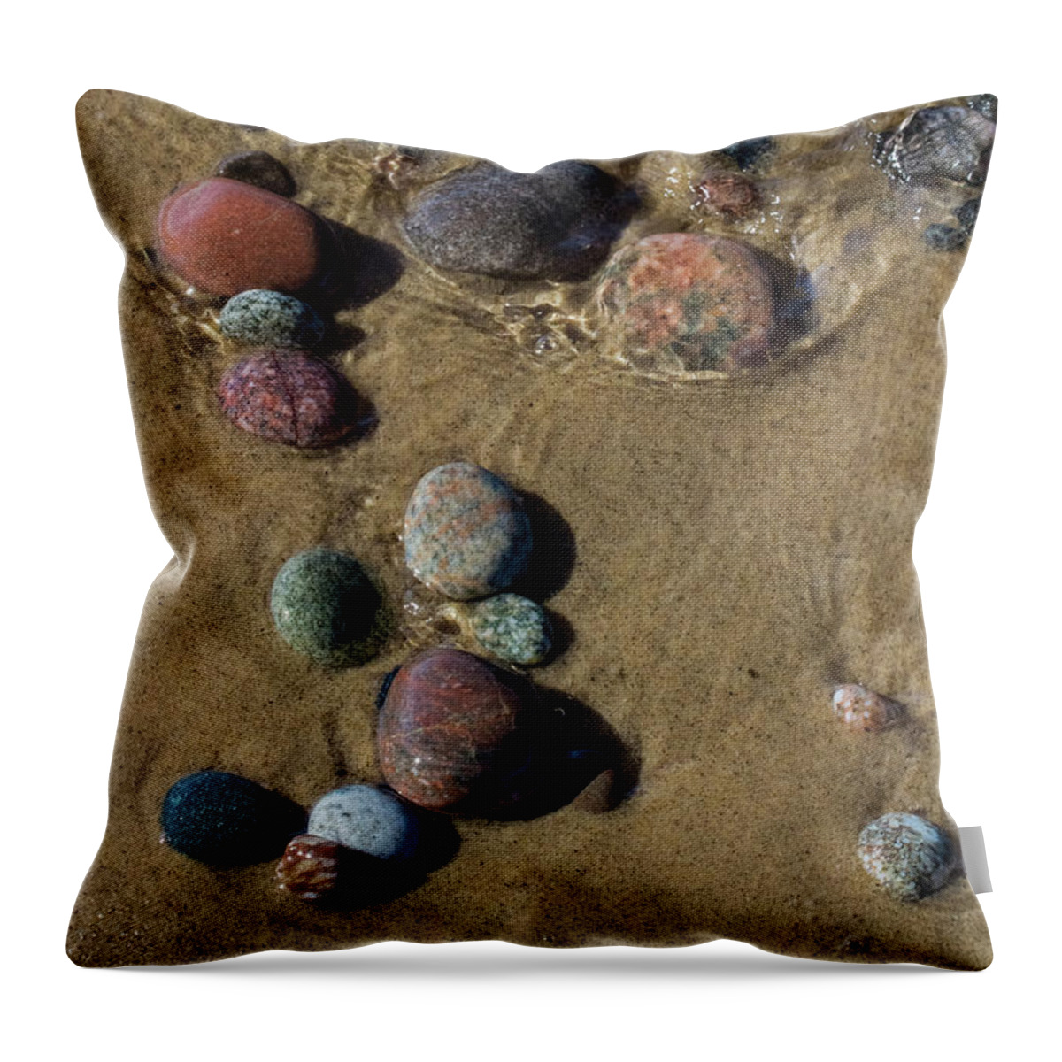 Beach Throw Pillow featuring the photograph Superior Rocks 2 by Heather Kenward