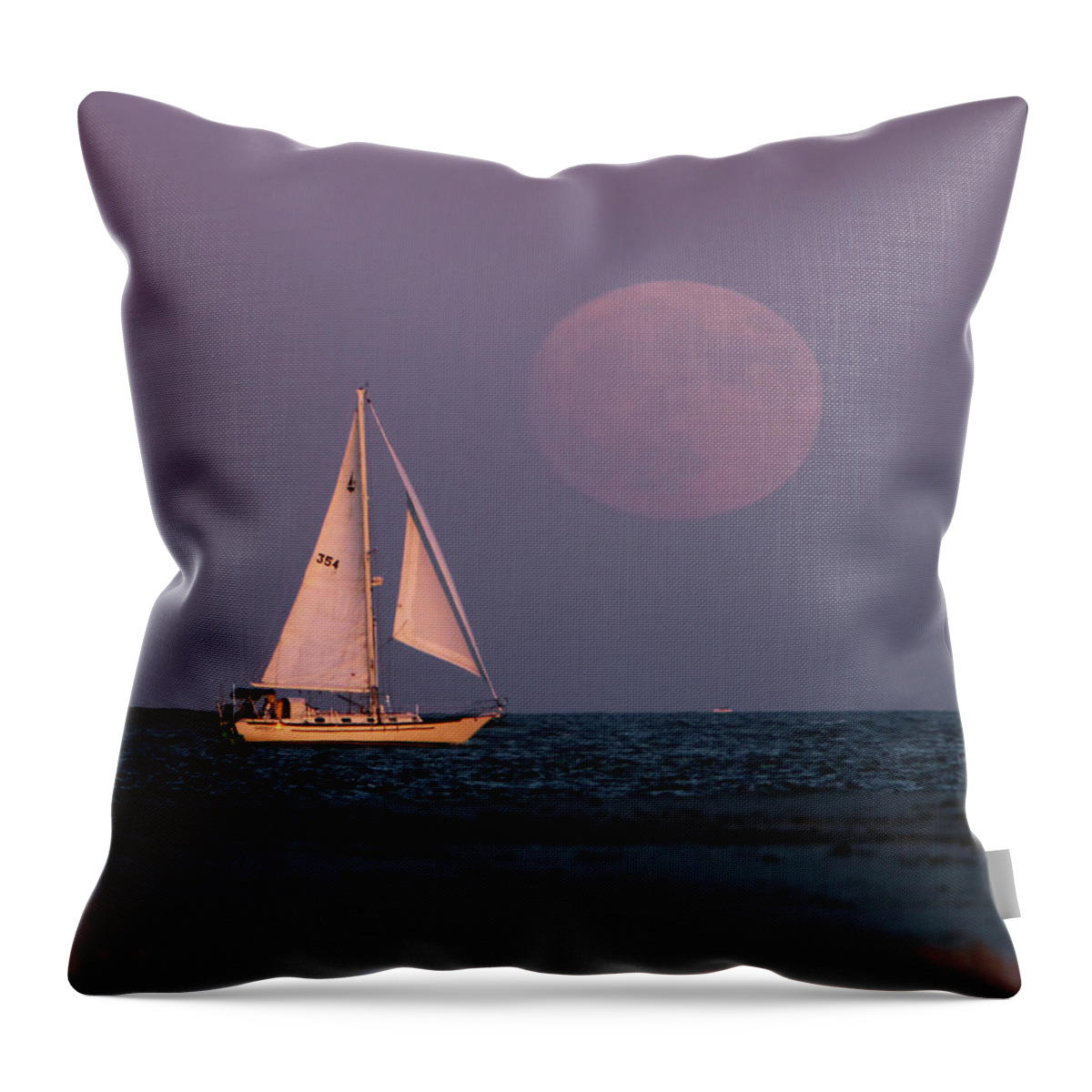 Supermoon Throw Pillow featuring the photograph Supermoon two by John Loreaux