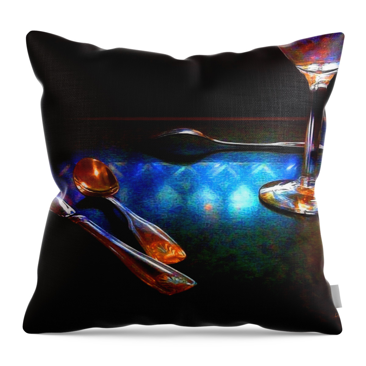 Table Throw Pillow featuring the digital art Sur La Table by Donna Blackhall