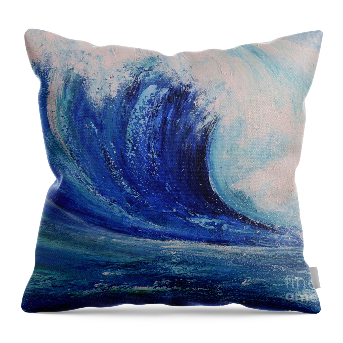Acrylic Throw Pillow featuring the painting Surf by Teresa Wegrzyn