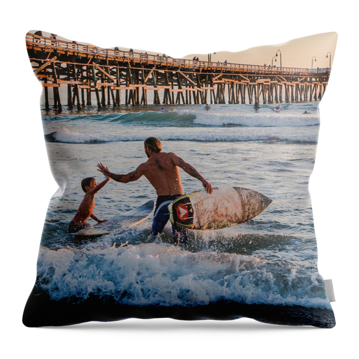Inspiration Throw Pillow featuring the photograph Surfboard Inspirational by Scott Campbell