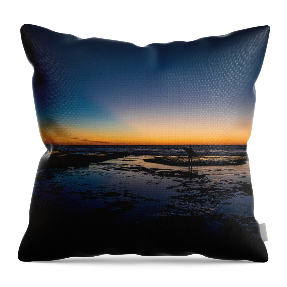 Ca. California Throw Pillow featuring the photograph Surfer by David Downs