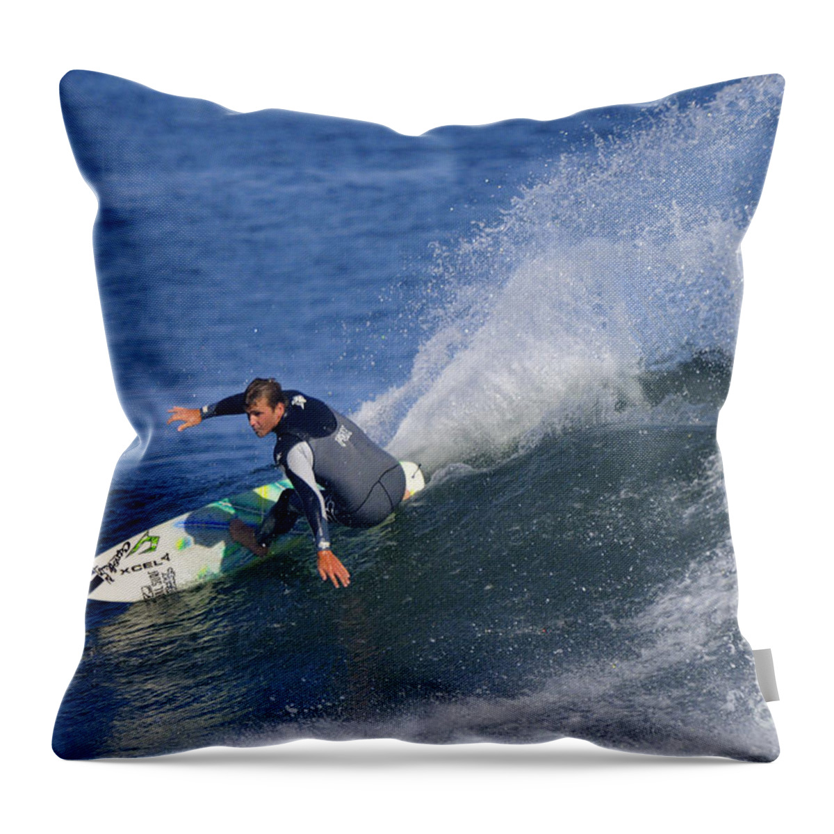 Surfer Throw Pillow featuring the photograph Surfer by Marc Bittan