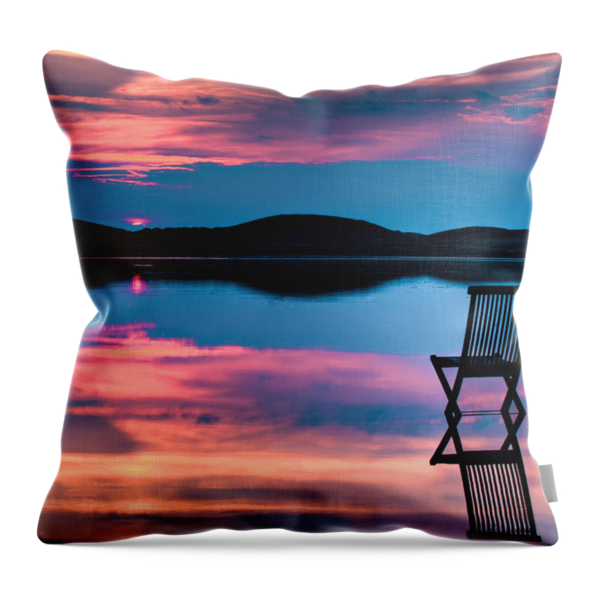 Background Throw Pillow featuring the photograph Surreal Sunset by Gert Lavsen