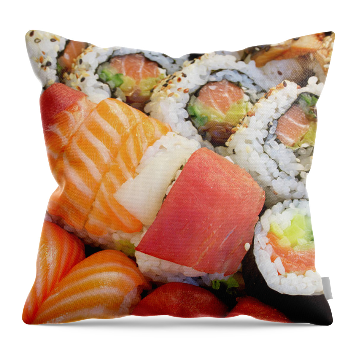 Sushi Throw Pillow featuring the photograph Sushi Dish by Anastasy Yarmolovich