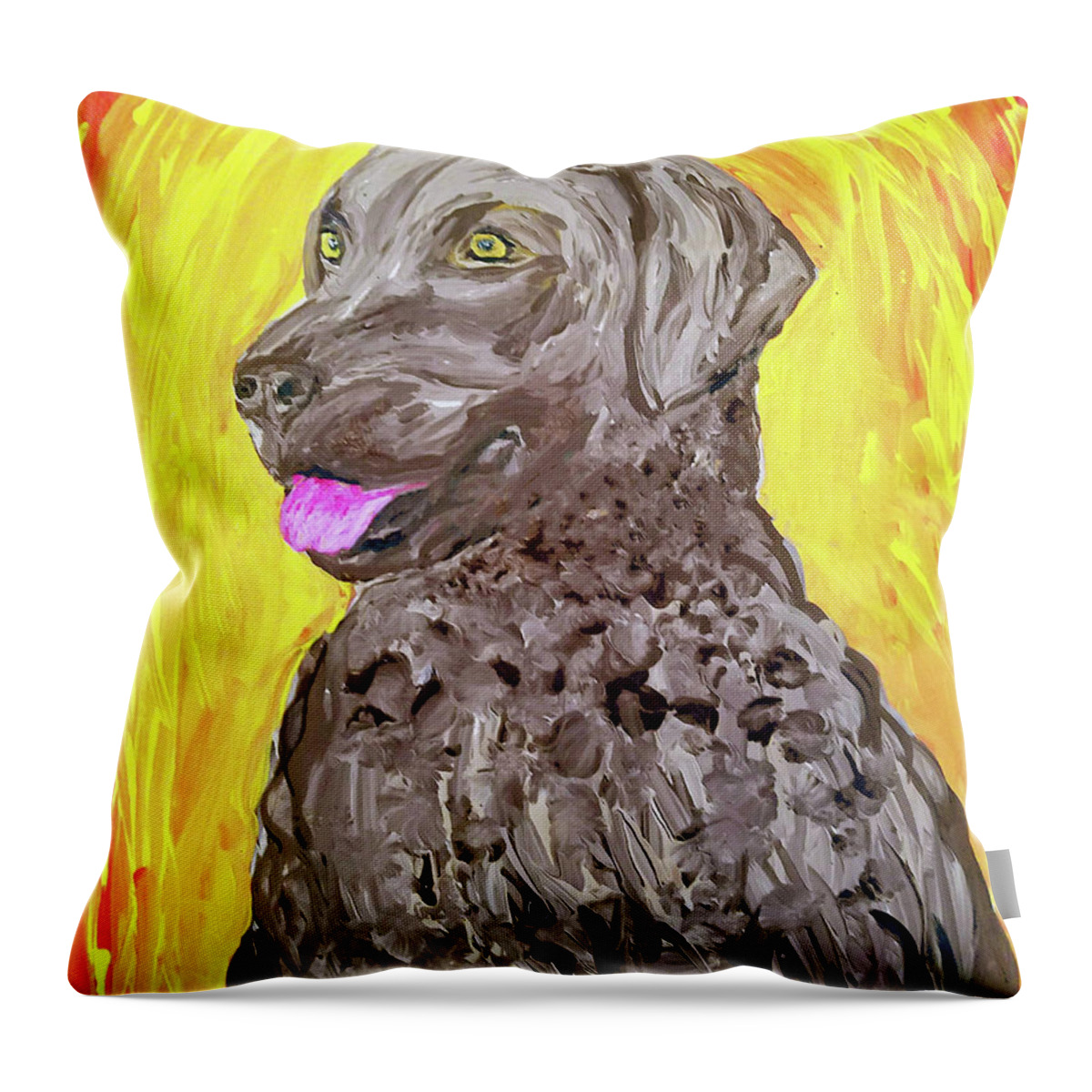 Dog Throw Pillow featuring the painting Susquehanna Date With Paint Mar 19 by Ania M Milo