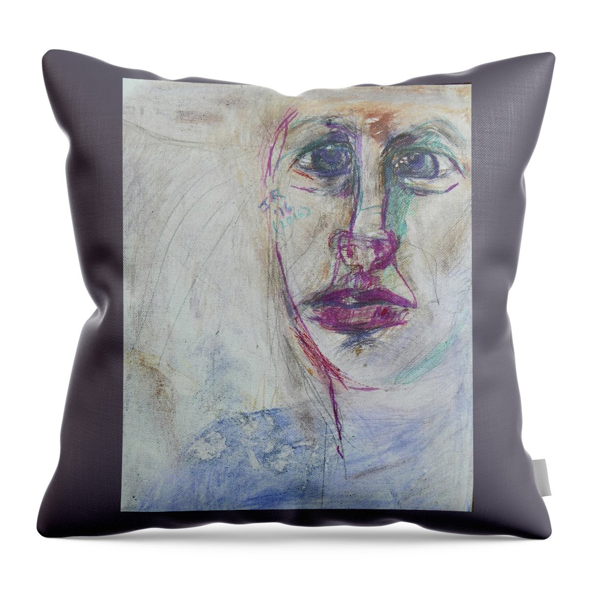 Abstract Throw Pillow featuring the painting Suzanne by Judith Redman