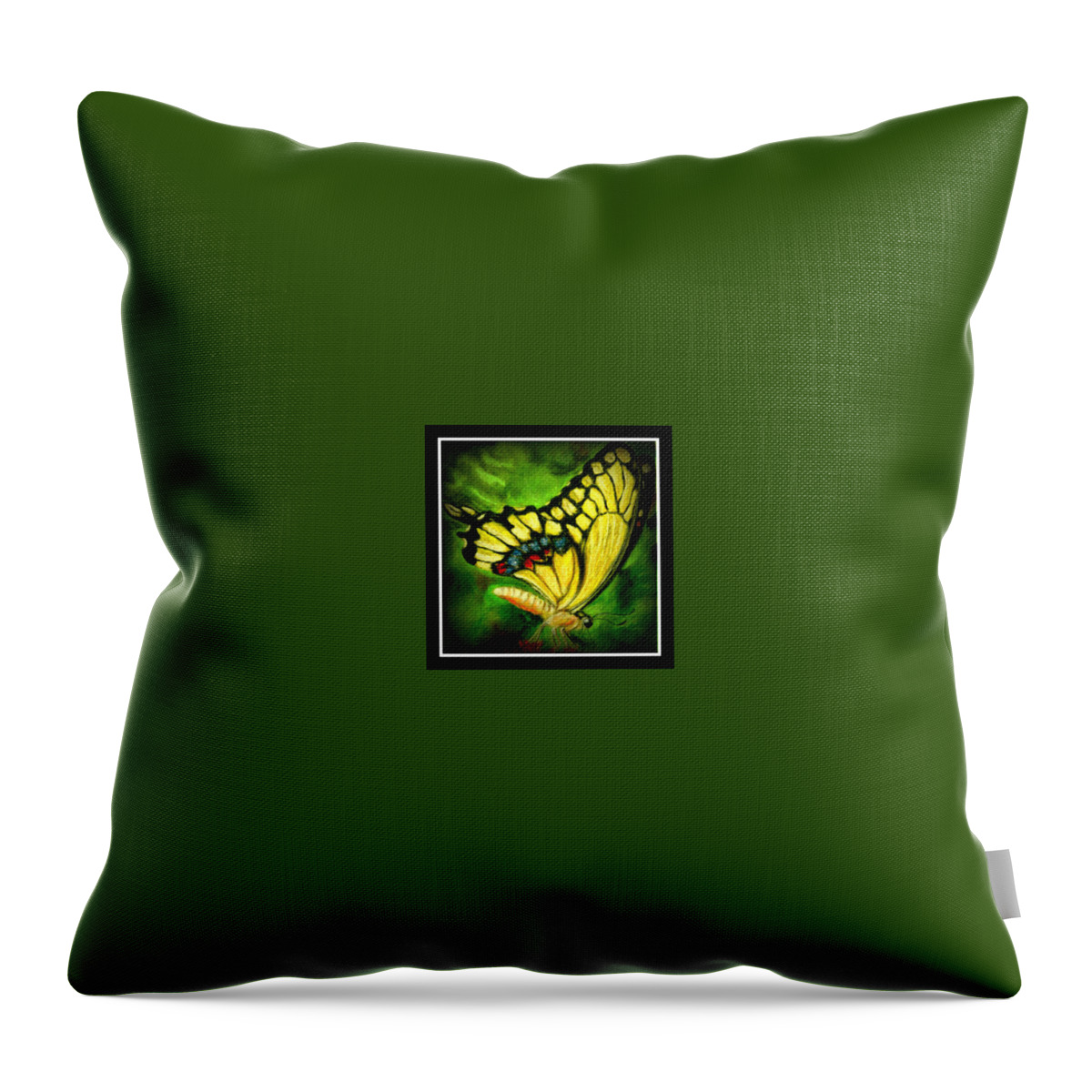 Butterfly Throw Pillow featuring the pastel Swallowtail Sold by Antonia Citrino