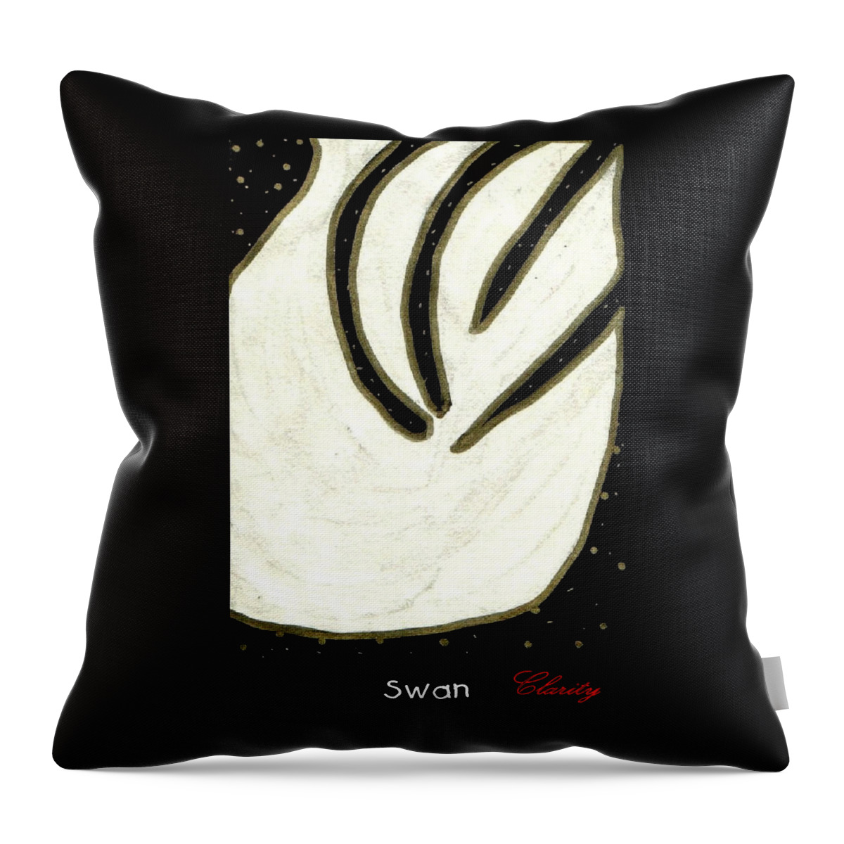 Swan Throw Pillow featuring the painting Swan by Clarity Artists