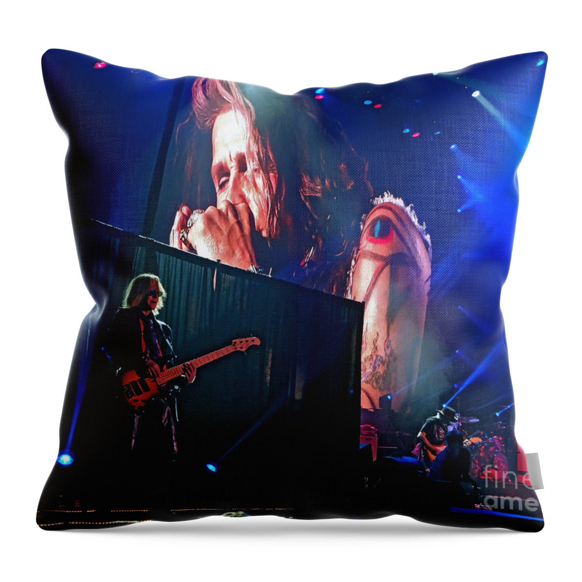 Digital Photography Throw Pillow featuring the photograph Dream On. Aerosmith Live by Tanya Filichkin