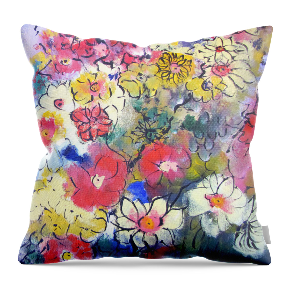 Flowers Throw Pillow featuring the painting Sweet Fragrance by Gary Smith
