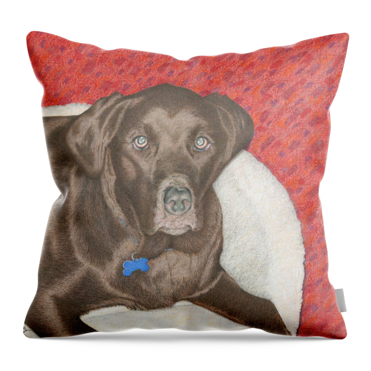 Colored Pencil Throw Pillow featuring the drawing Sweet Hennessy by Diana Hrabosky