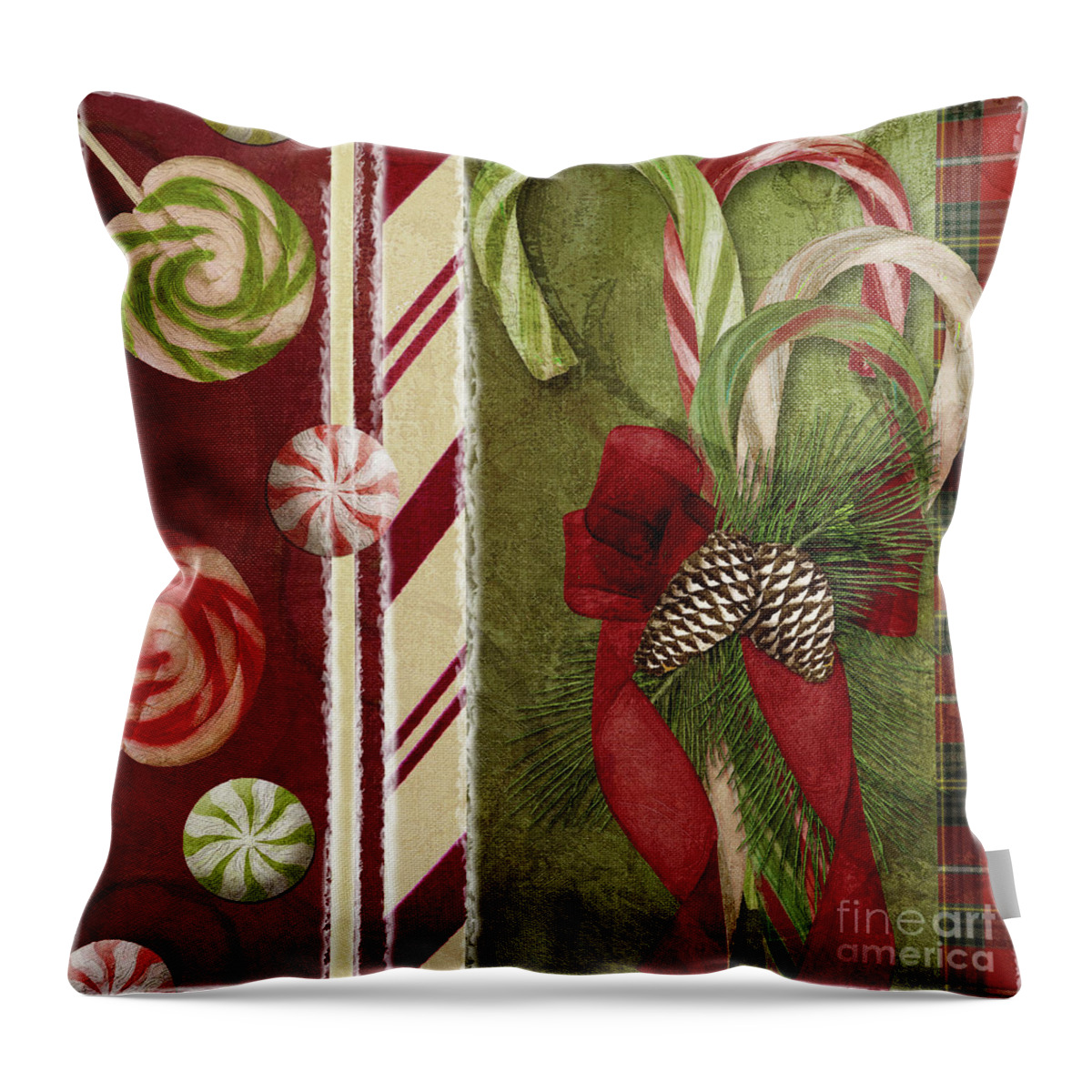 Christmas Throw Pillow featuring the painting Sweet Holiday I by Mindy Sommers